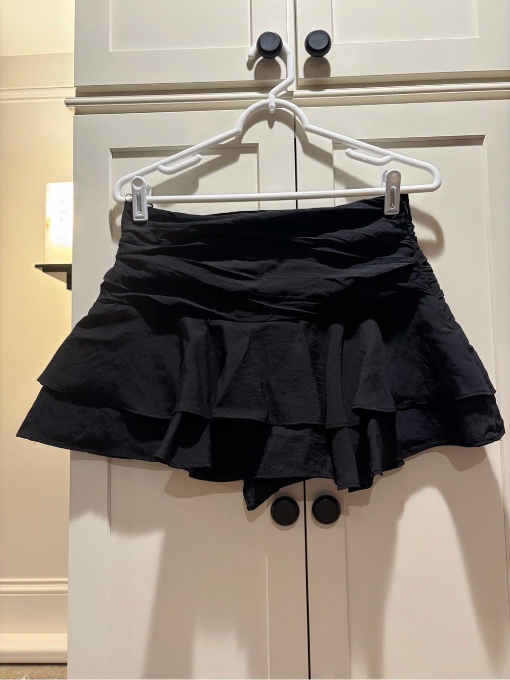 Zara Black Tiered Ruffle Skater Skirt